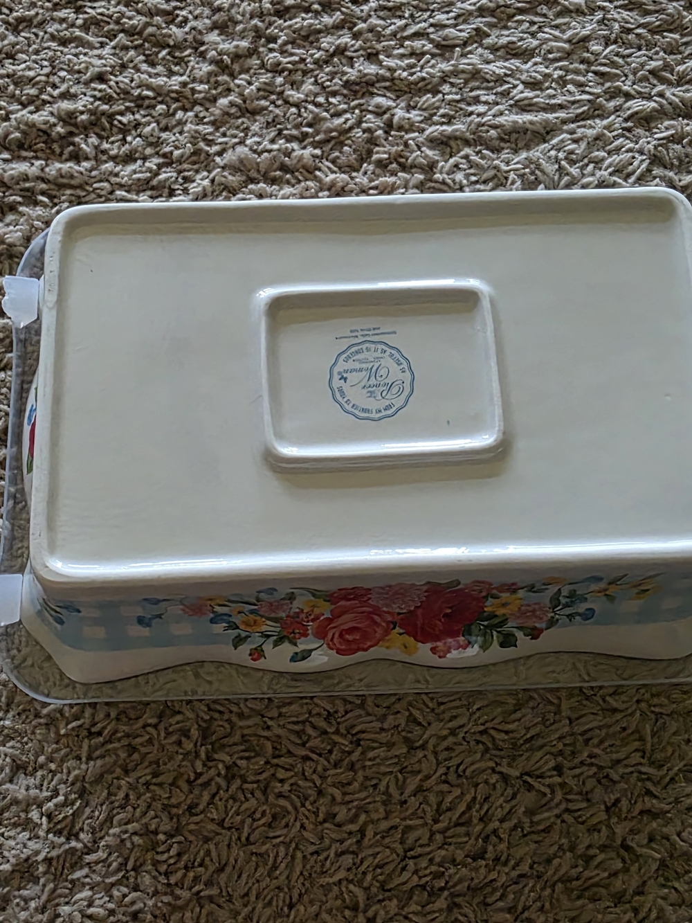 The Pioneer  Floral Ceramic Bakeware Dish with Clear Lid - Multicolor - Picture 8 of 8